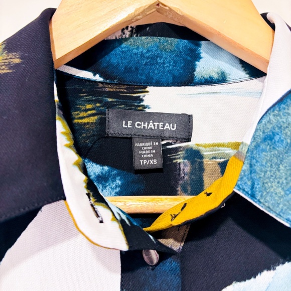 LE CHÂTEAU Brown and blue blouse - Picture 4 of 8